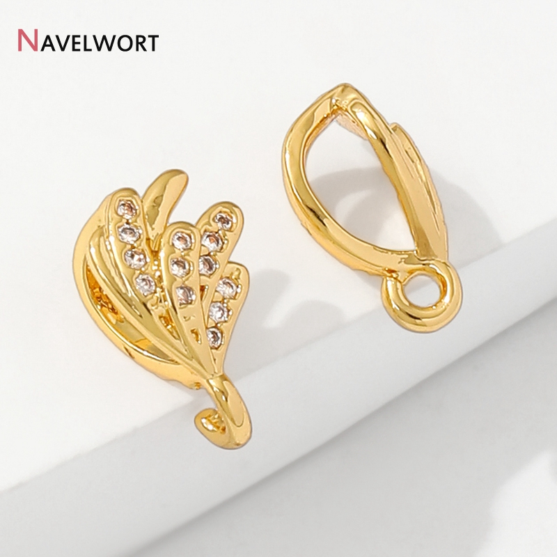 Jewelry Making Pendants - 18K Gold Plated Brass With Zircon