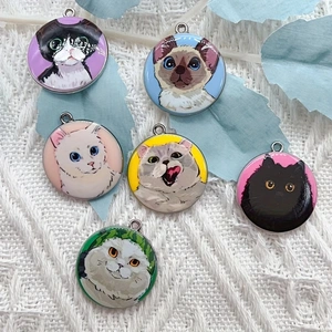 10pcs cartoon animal cat ename - đánh giá và giá Jewelry Making Pendants