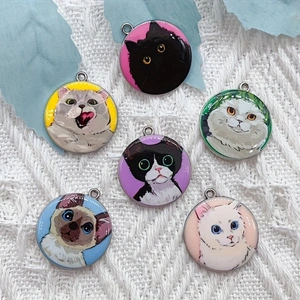 10pcs cartoon animal cat ename - đánh giá và giá Jewelry Making Pendants