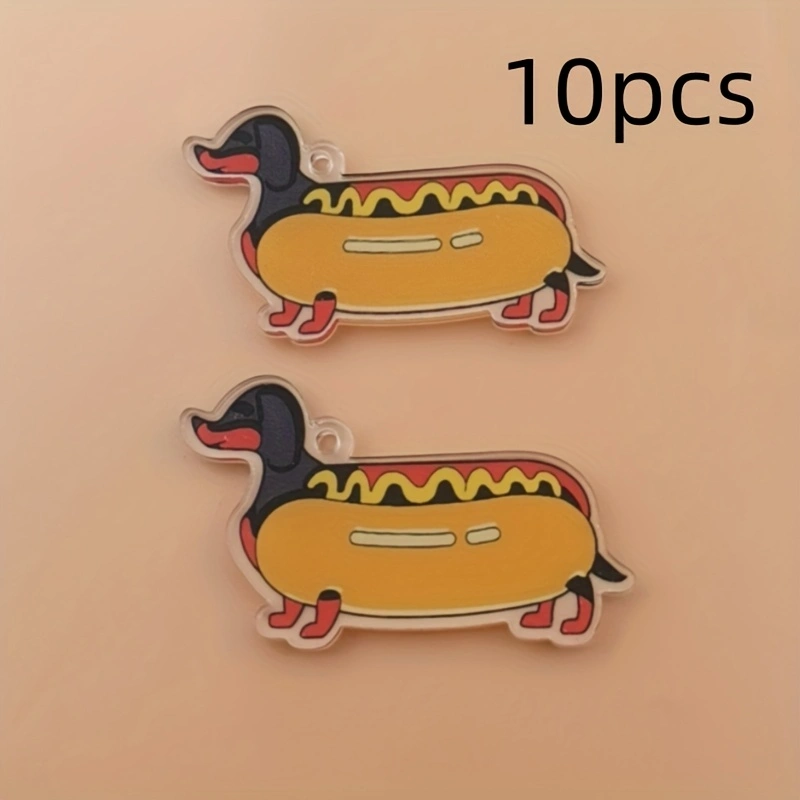 10pcs acrylic 2D new sausage d - đánh giá và giá Jewelry Making Pendants