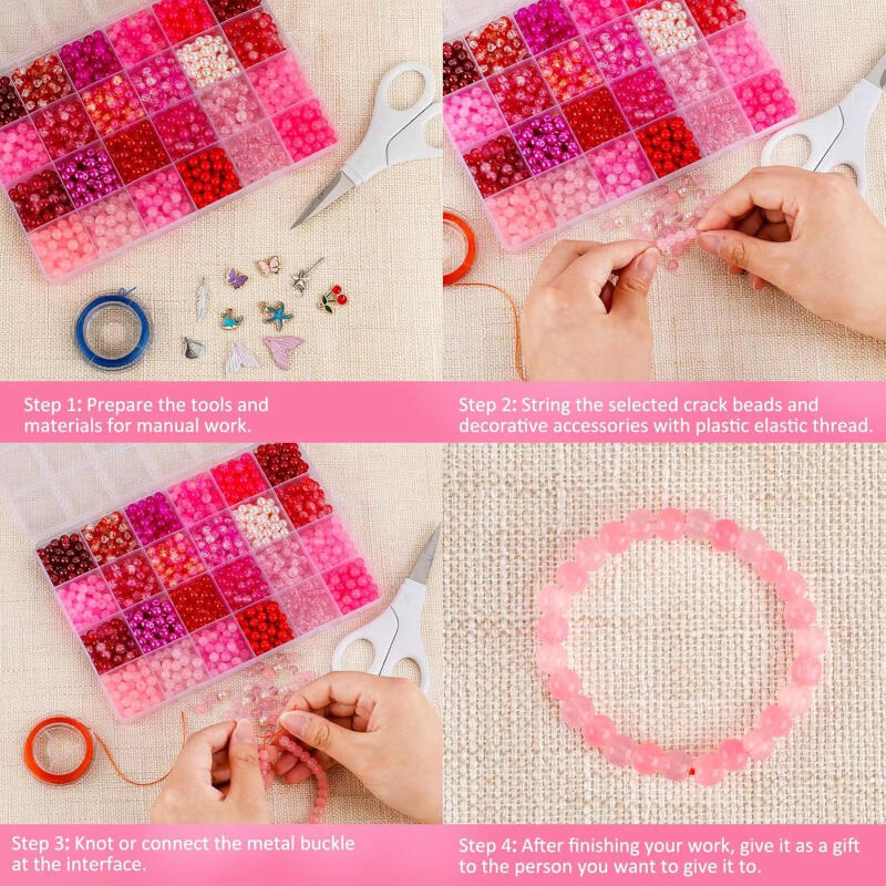 Glass Beads 24Colors 6mm Brace - đánh giá và giá Jewelry Making Tool Kit