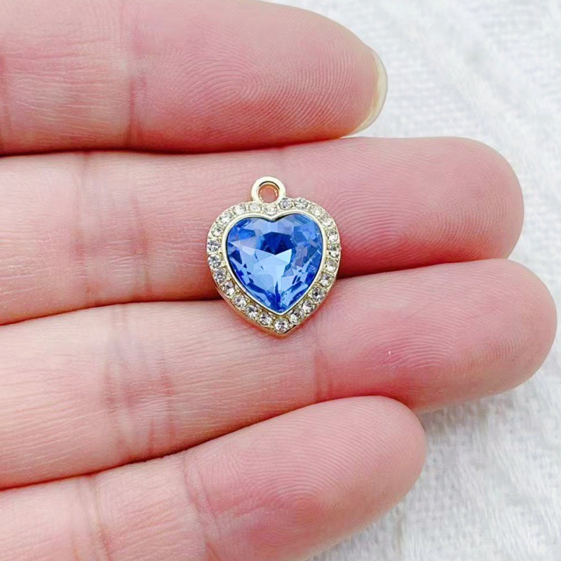10pcs heart-shaped inlaid colo - đánh giá và giá Jewelry Making Pendants