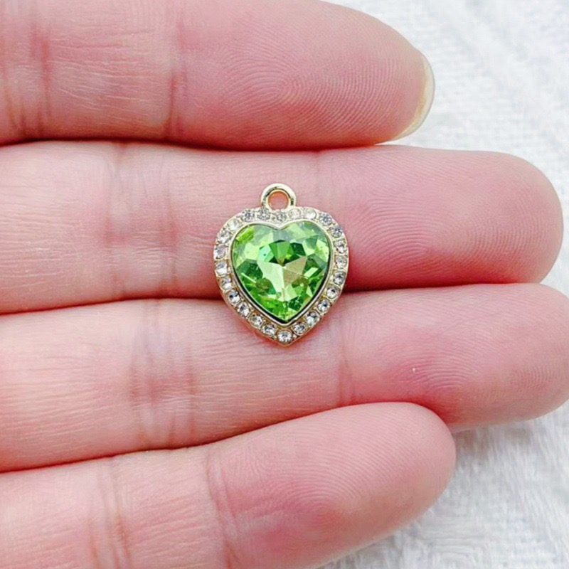 10pcs heart-shaped inlaid colo - đánh giá và giá Jewelry Making Pendants