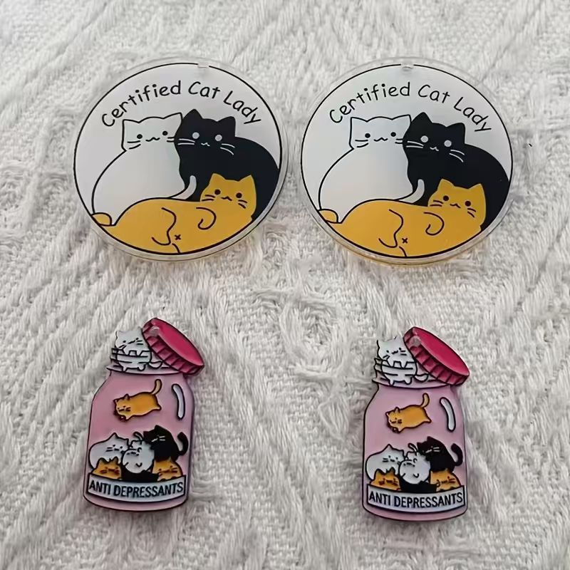 10pcs acrylic cute cat pendant - đánh giá và giá Jewelry Making Pendants