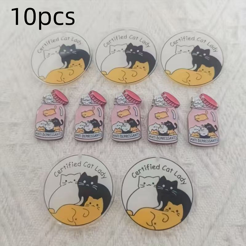 10pcs acrylic cute cat pendant - đánh giá và giá Jewelry Making Pendants