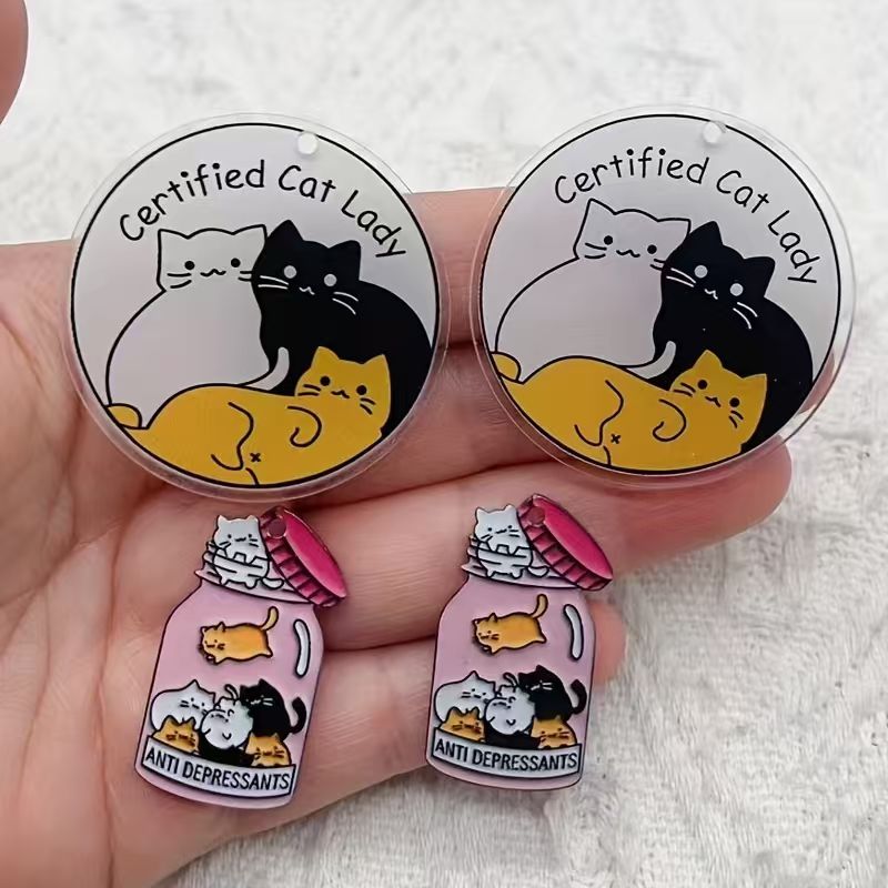 10pcs acrylic cute cat pendant - đánh giá và giá Jewelry Making Pendants
