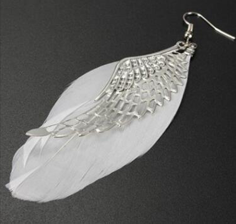 Trắng Feaher Bông Tai Đính Hạt - đánh giá và giá Jewelry Making Event