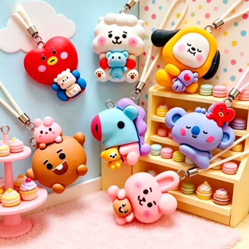 7pcs BT21 Resin Cartoon Charm  - đánh giá và giá Jewelry Making Designs