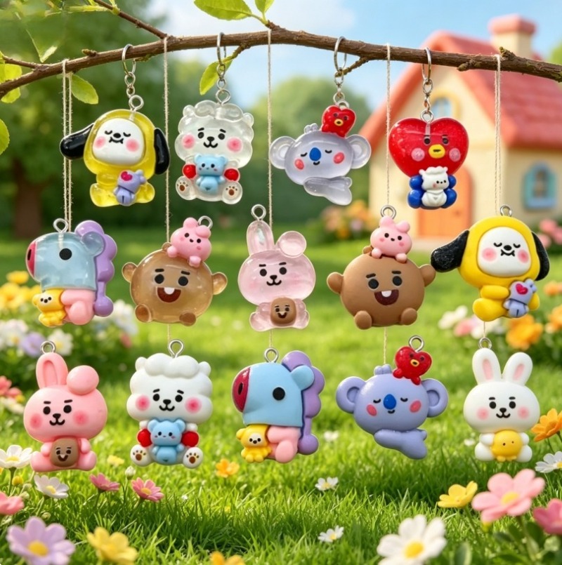 7pcs BT21 Resin Cartoon Charm  - đánh giá và giá Jewelry Making Designs