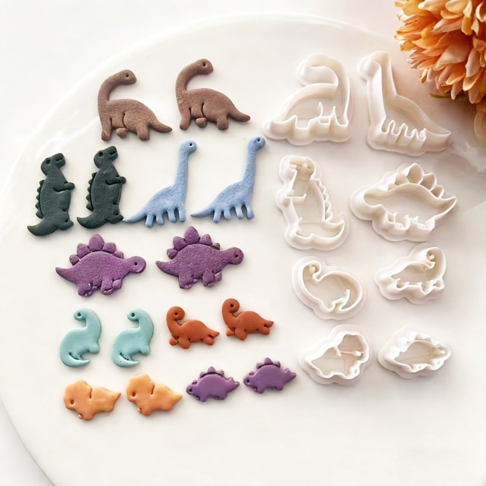8pcs Cute Dinosaur Clay Cutter - đánh giá và giá Jewelry Making Tool Kit