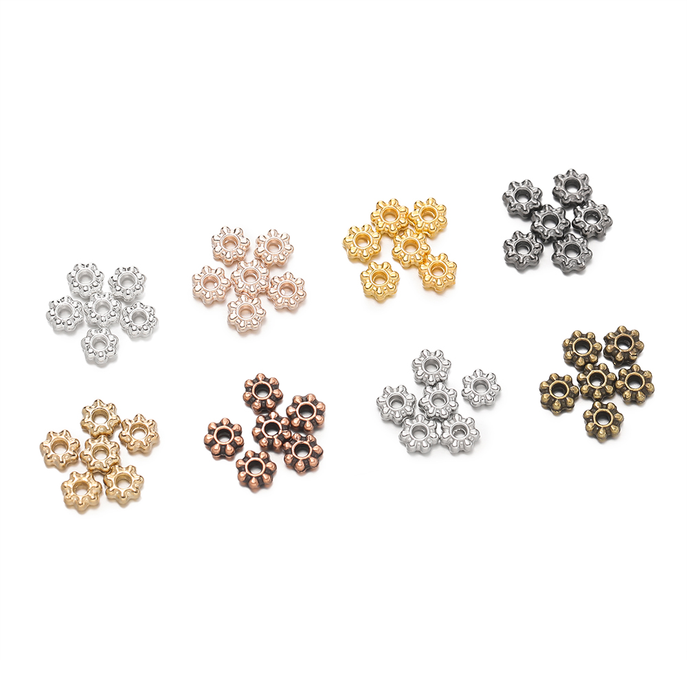200Pcs 4/6mm Alloy Snowflake B - đánh giá và giá Jewelry Making Equipment