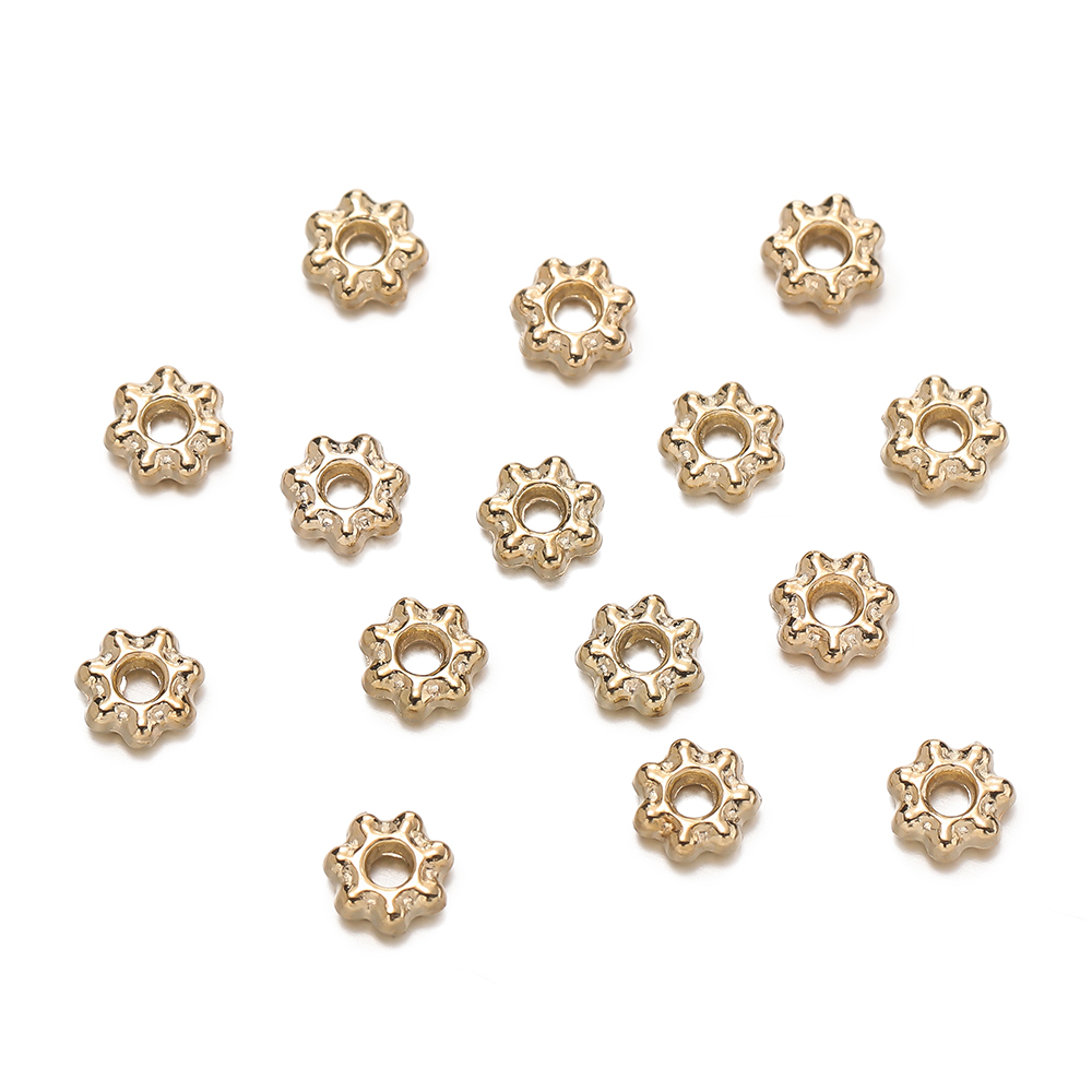 200Pcs 4/6mm Alloy Snowflake B - đánh giá và giá Jewelry Making Equipment