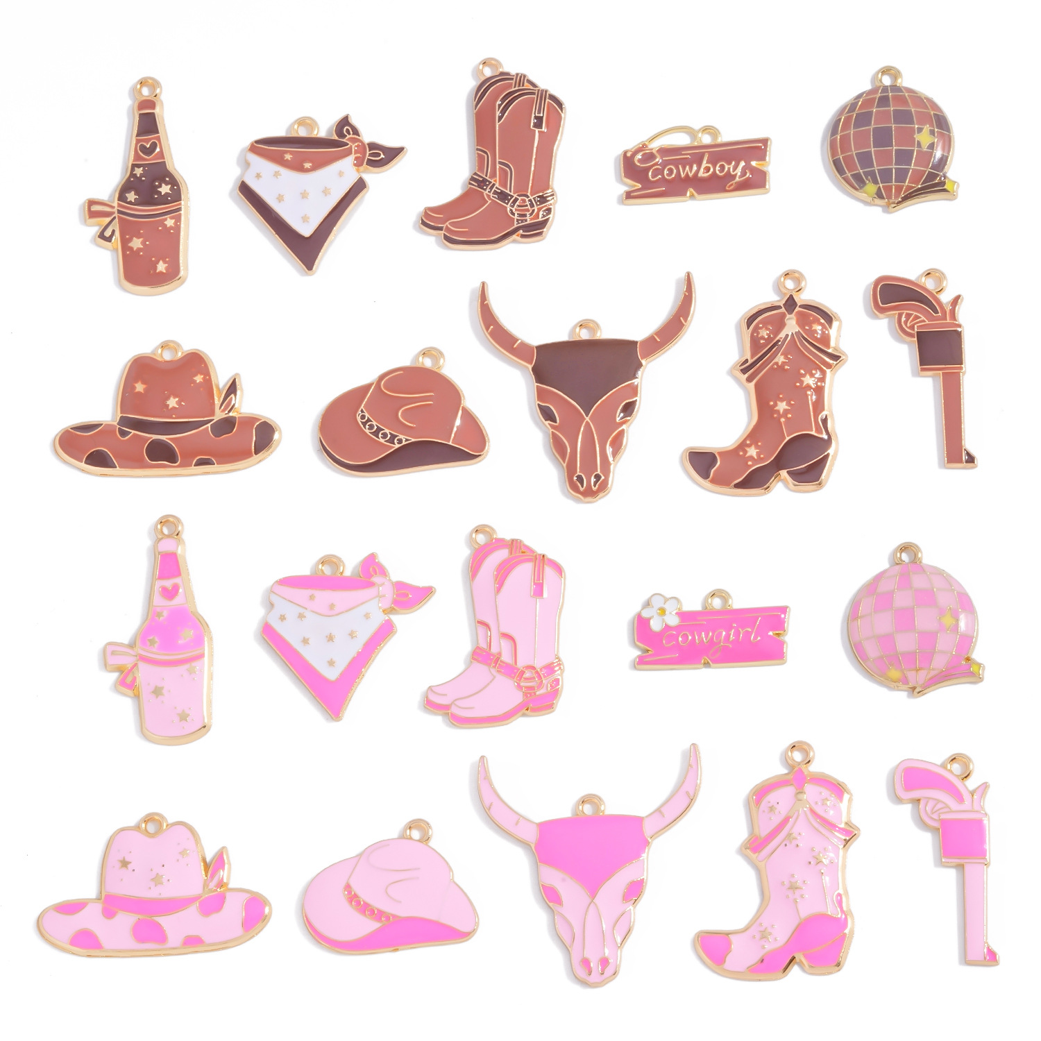 Cowboy Cowgirl Enamel Charms A - đánh giá và giá Jewelry Making Event
