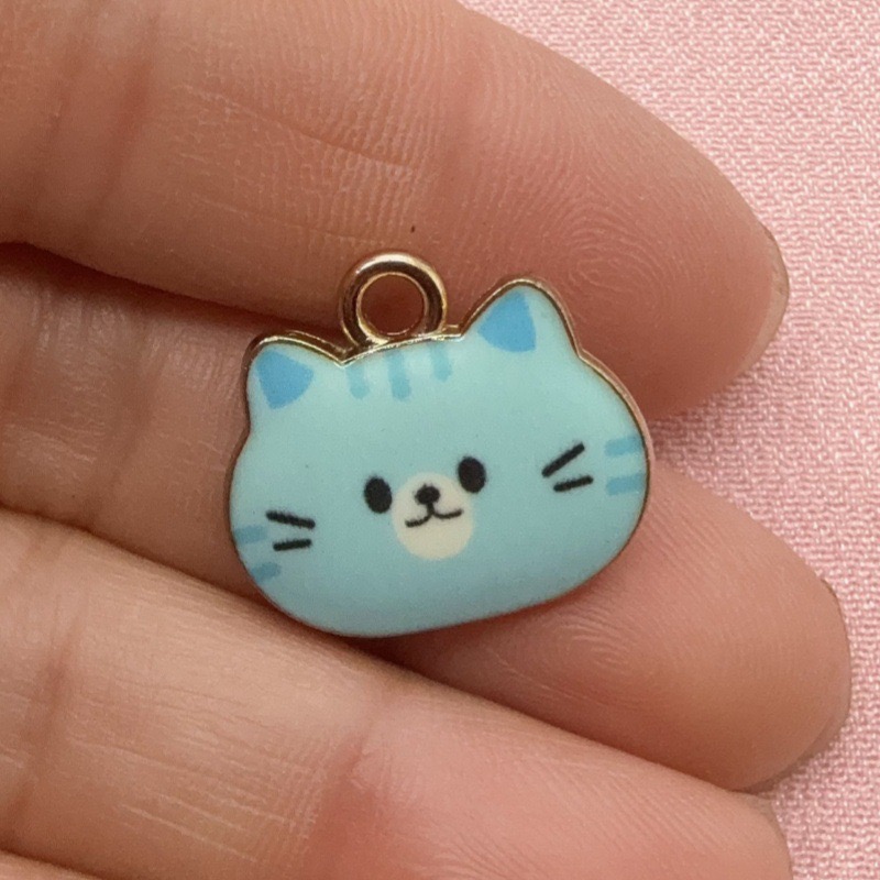 12pcs Printed Cat Head Alloy D - đánh giá và giá Jewelry Making Pendants