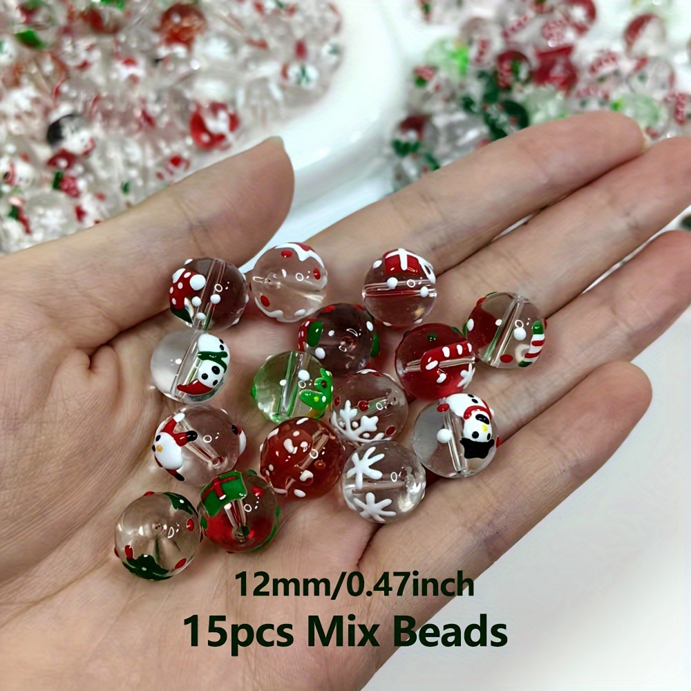 15Pcs 12mm Christmas transpare - đánh giá và giá Jewelry Making Event