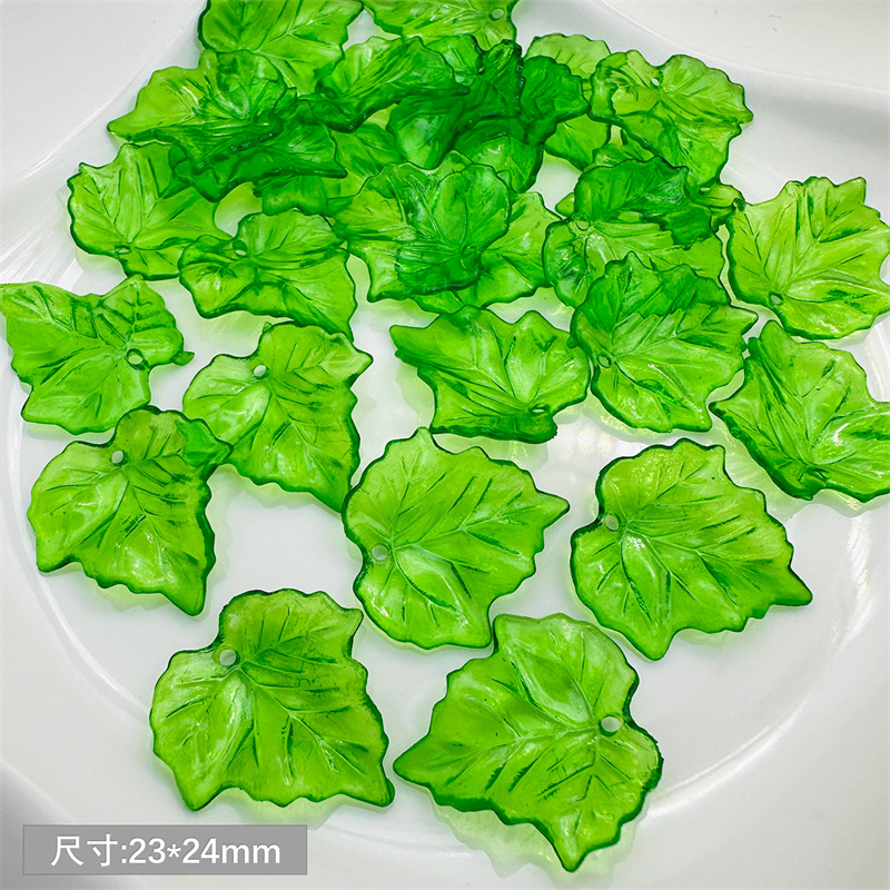 about 20pcs Green Acrylic Leaf - đánh giá và giá Jewelry Making Event